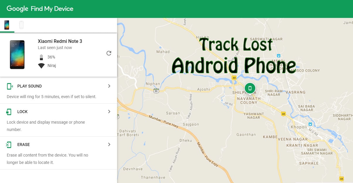 Track Lost Android Phone