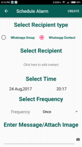 Scheduler For Whatsapp Select Recipient