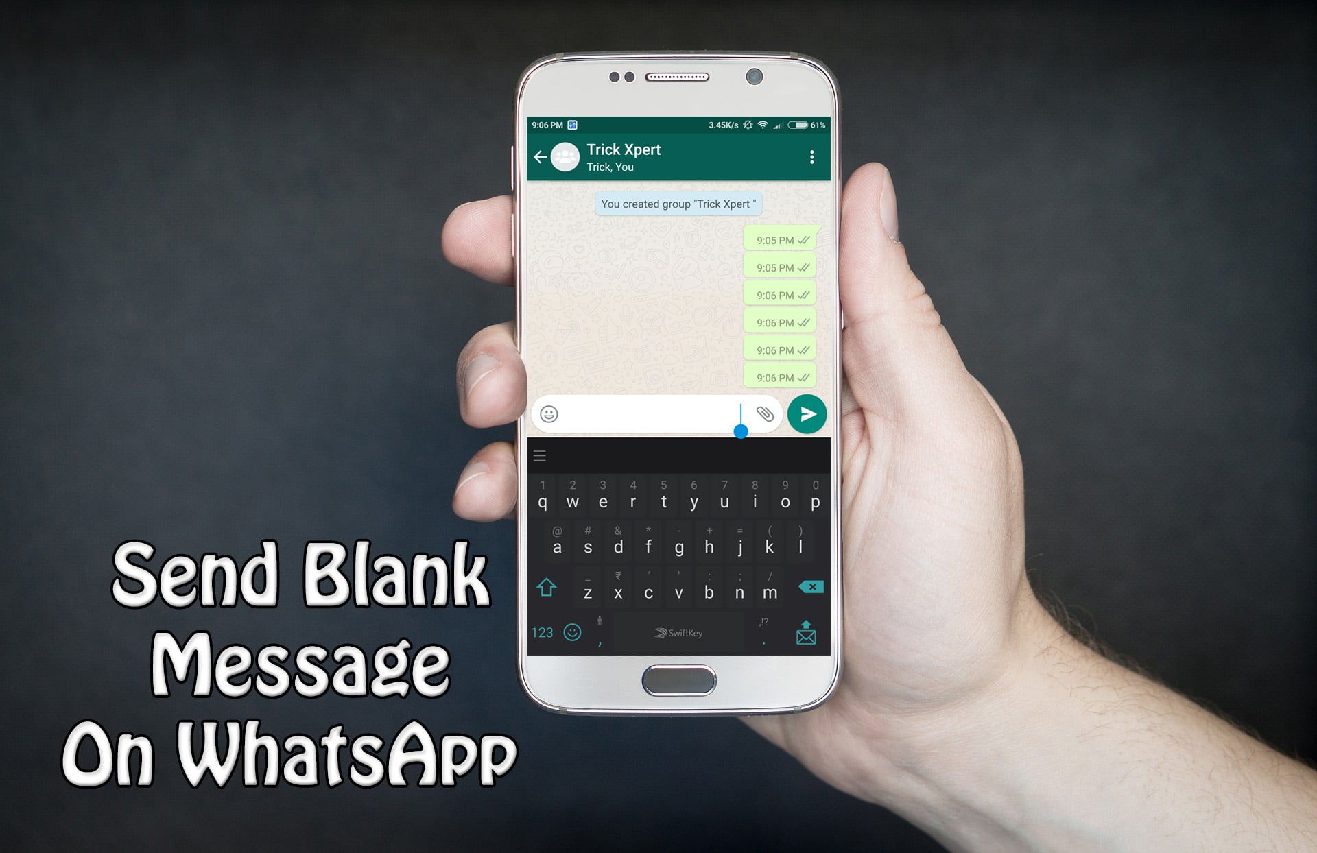 Send Blank Message On WhatsApp