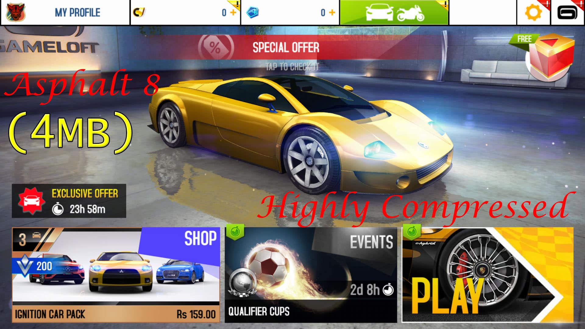 Asphalt 8 Highly Compressed Only 4mb 100 Working Trick Xpert