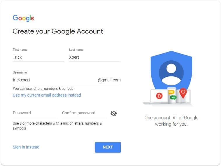 Create Gmail Account Without Mobile Number