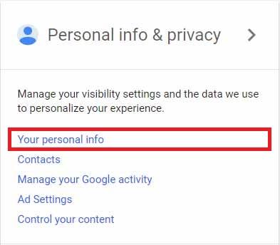 Your Personal Info