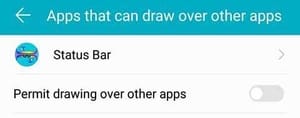 Draw Over Other Apps Permission