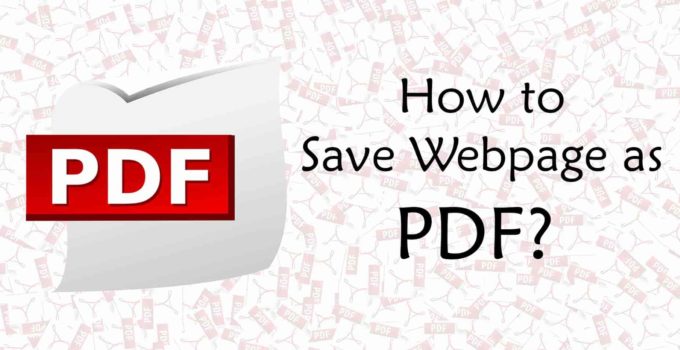 Save Webpage As PDF