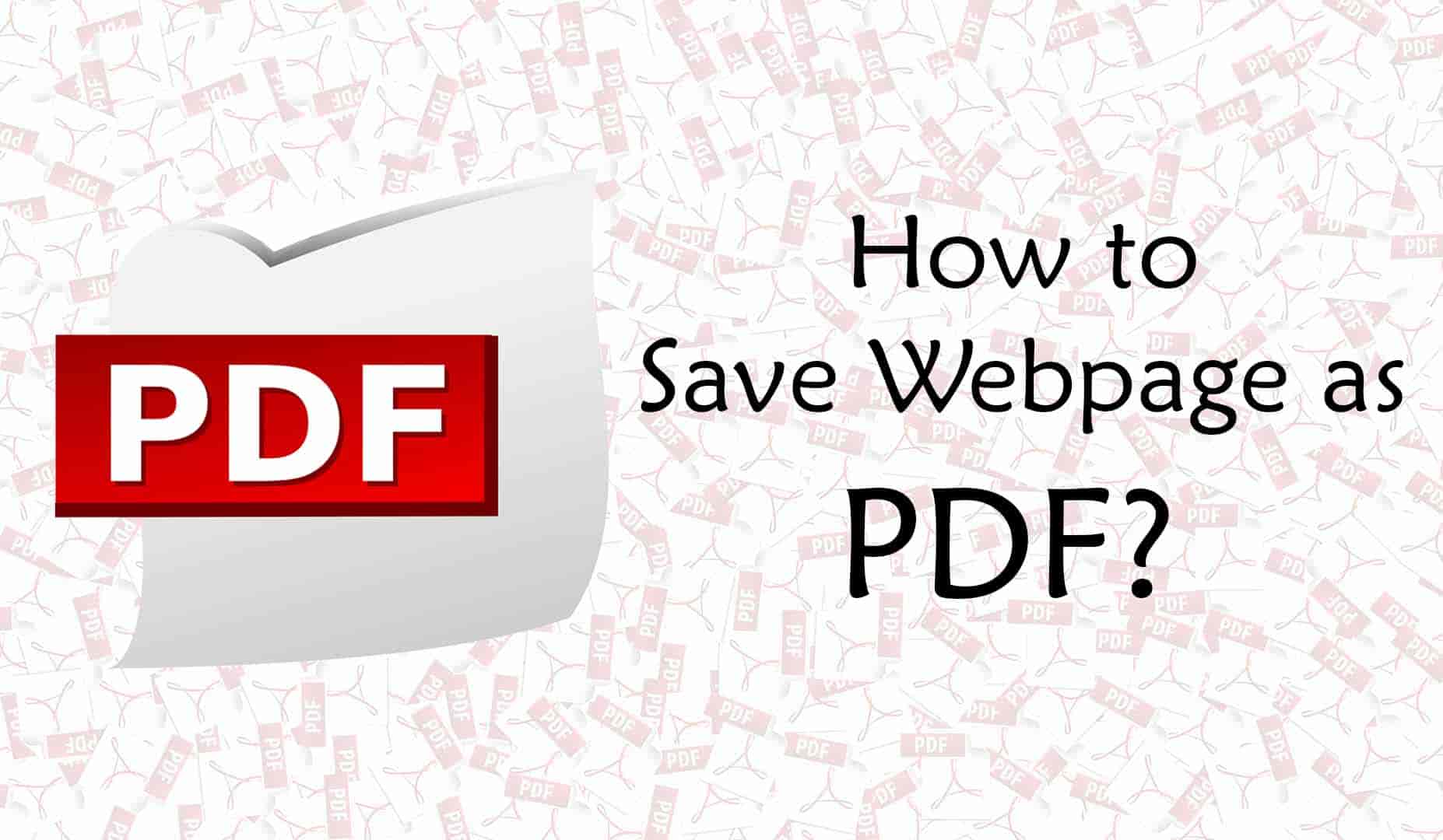 Save Webpage As PDF