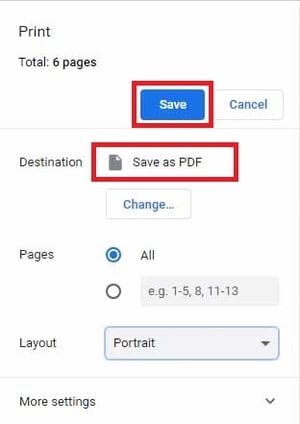 Save as PDF