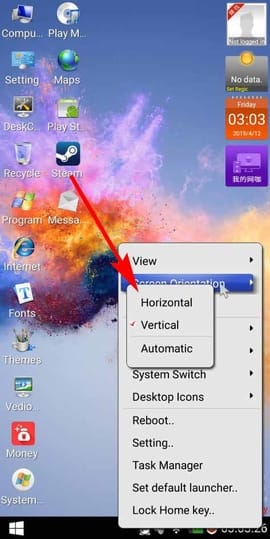 Windows 10 Launcher Change Screen Horizontally