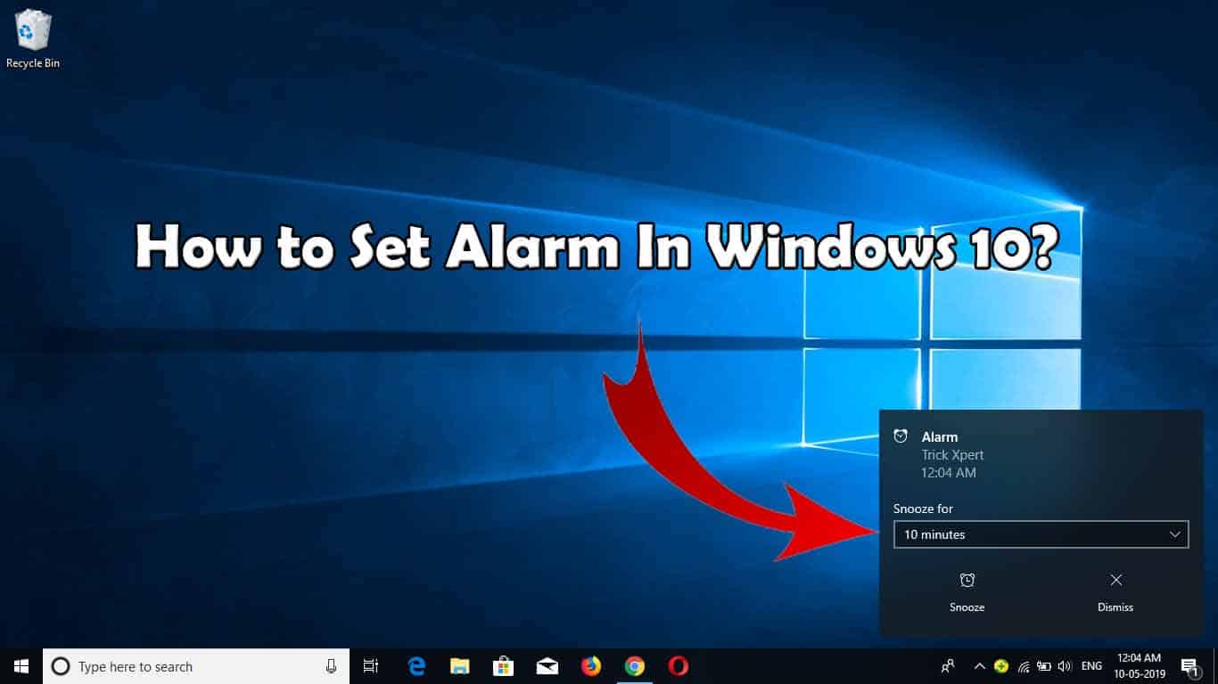 how to set alarm in windows 10